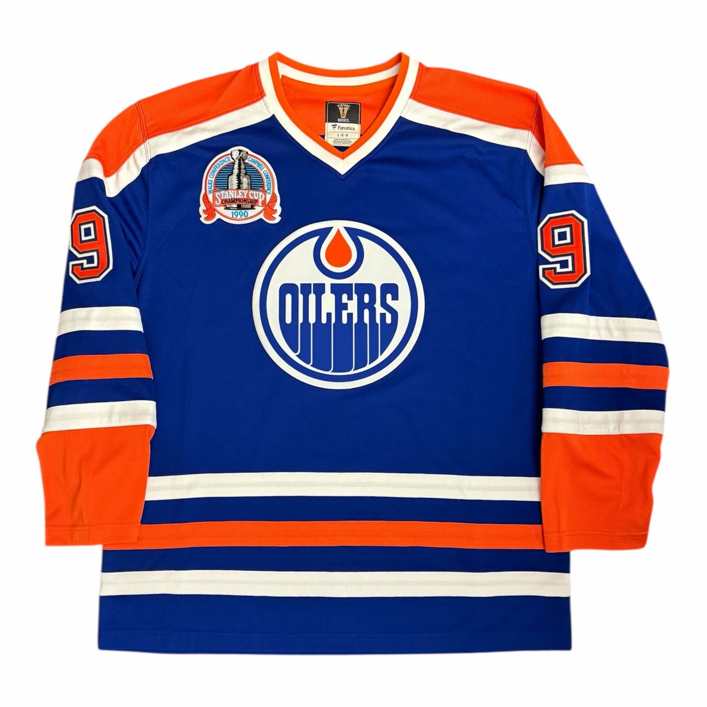 Glenn Anderson Signed Edmonton Oilers Vintage Royal Replica Jersey 1990 Stanley Cup Patch
