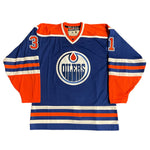 Grant Fuhr Signed Edmonton Oilers Blue adidas Vintage Pro Jersey