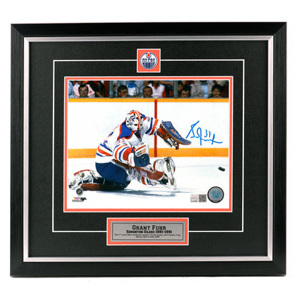 Grant Fuhr Signed Edmonton Oilers 8x10 Framed Photo – Big Glove Save