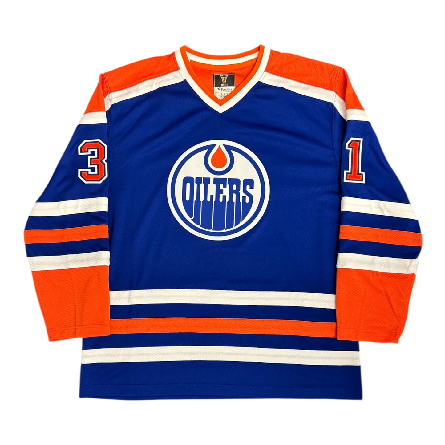 Grant Fuhr Signed Edmonton Oilers Vintage Royal Replica Jersey