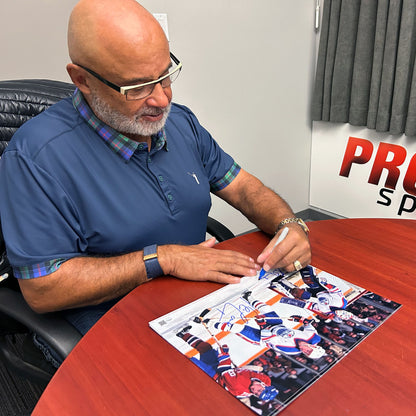 Grant Fuhr & Kevin Lowe Dual Signed Edmonton Oilers Department Of Defence 11x14 Photo