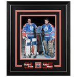 Grant Fuhr & Andy Moog Dual Signed Edmonton Oilers 8x10 Photo Net Pose