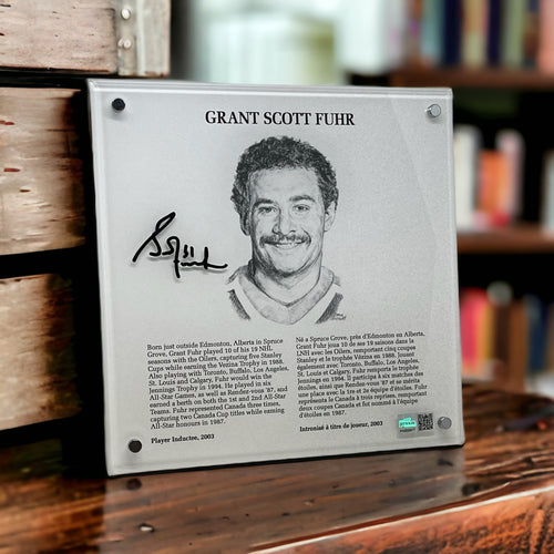 Grant Fuhr Signed Replica Hall of Fame Plaque