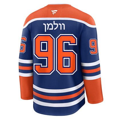 Jake Walman Hebrew Letters Edmonton Oilers Fanatics Premium Home Jersey with On Ice Cresting