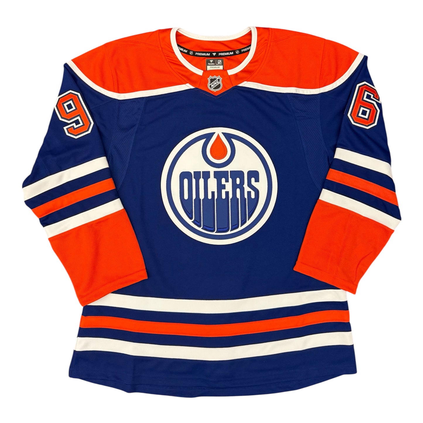 Jake Walman Hebrew Letters Edmonton Oilers Fanatics Premium Home Jersey with On Ice Cresting