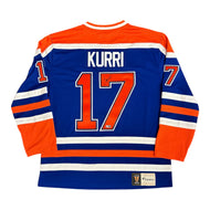 Jari Kurri Signed Edmonton Oilers Vintage Royal Replica Jersey 1990 Stanley Cup Patch