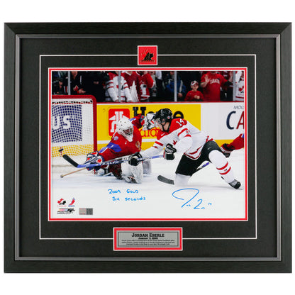 Jordan Eberle Signed With Inscriptions Team Canada 11x14 Framed Photo