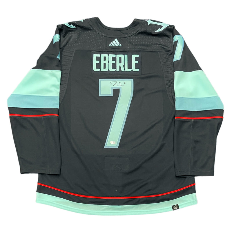 Jordan Eberle Signed Seattle Kraken adidas Home Navy Pro Jersey