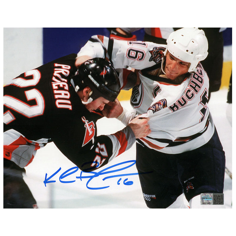 Kelly Buchberger Signed Edmonton Oilers Fighting 8x10 Photo