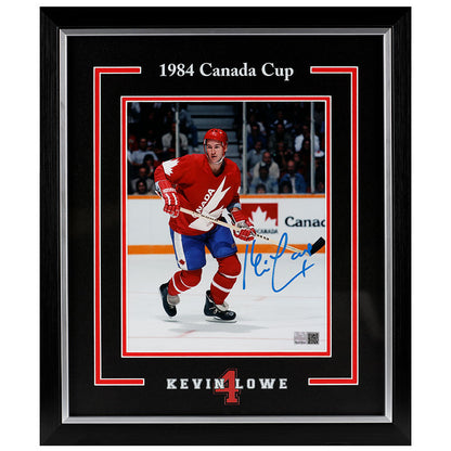 Kevin Lowe Team Canada Signed "Canada Cup Action" 8x10 Photo