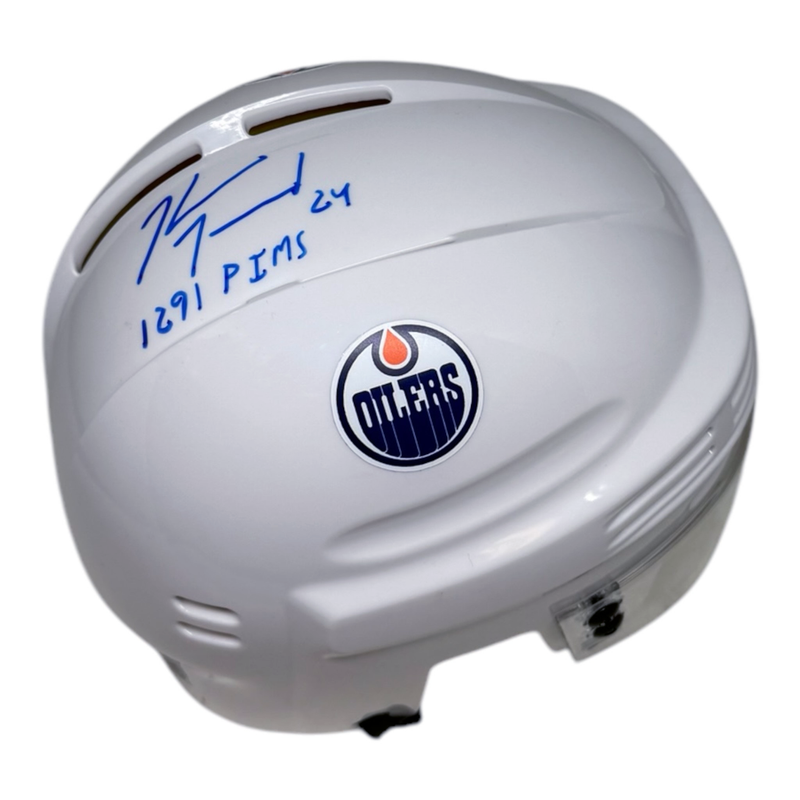 Kevin McClelland Signed Edmonton Oilers White Mini Helmet w/Insc.