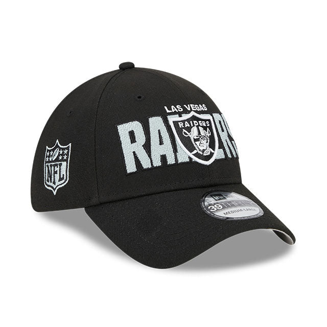 Las Vegas Raiders New Era 2023 NFL Draft 39THIRTY Stretch Fit Hat Black