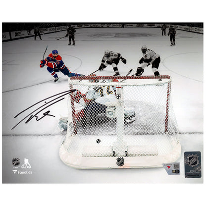 Leon Draisaitl Signed Edmonton Oilers 2025 Stanley Final Game 1 OT Winner 8x10 Framed Photo