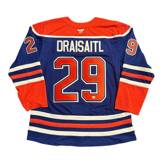 Leon Draisaitl Signed Edmonton Oilers Home Royal Fanatics Premium Jersey