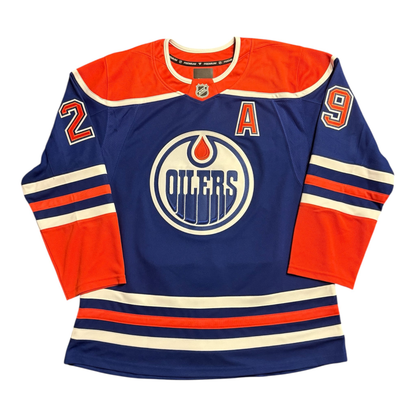 Leon Draisaitl Signed Edmonton Oilers Home Royal Fanatics Premium Jersey