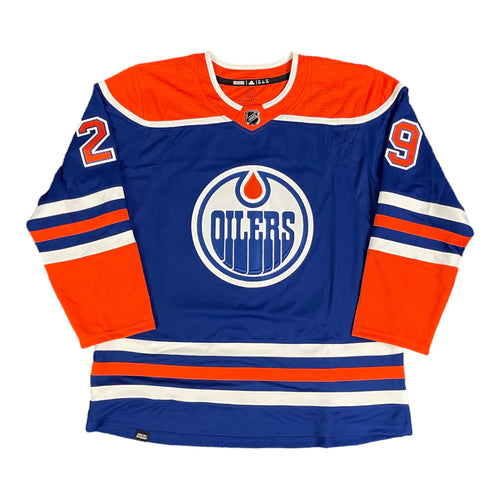 Leon Draisaitl Signed Edmonton Oilers adidas Home Royal Pro Jersey