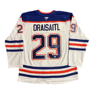 Leon Draisaitl Signed Edmonton Oilers Road White Fanatics Premium Jersey