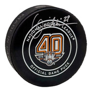 Louie DeBrusk Signed Edmonton Oilers Official 40th Anniversary Game Model Puck