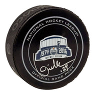Louie DeBrusk Signed Edmonton Oilers Official Farewell Coliseum Game Model Puck