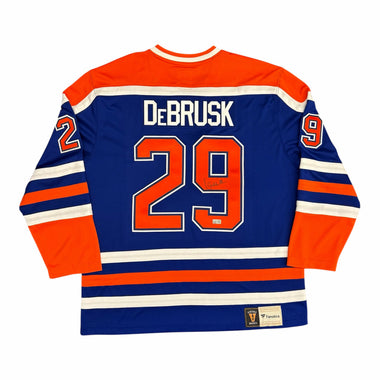 Louie DeBrusk Signed Edmonton Oilers Vintage Royal Replica Jersey