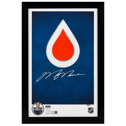 Mark Messier Signed Edmonton Oilers Minimalist Logo 11x17 Framed Print