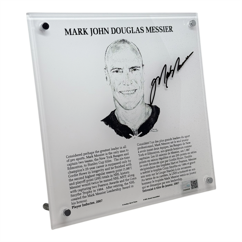 Mark Messier Signed Replica Hall of Fame Plaque