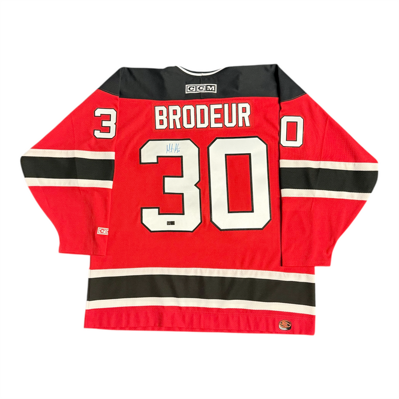 Martin Brodeur Signed New Jersey Devils Red CCM Replica Jersey