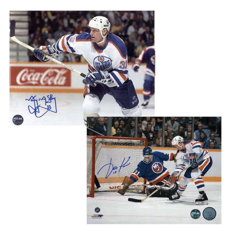 Marty McSorley & Jari Kurri Signed Edmonton Oilers 8x10 Photo Birthday Combo