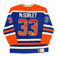 Marty McSorley Signed Edmonton Oilers Vintage Royal Replica Jersey