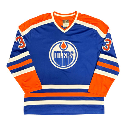 Marty McSorley Signed Edmonton Oilers Vintage Royal Replica Jersey