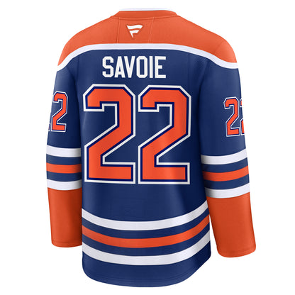 Matt Savoie Edmonton Oilers Fanatics Premium Home Jersey with On Ice Cresting