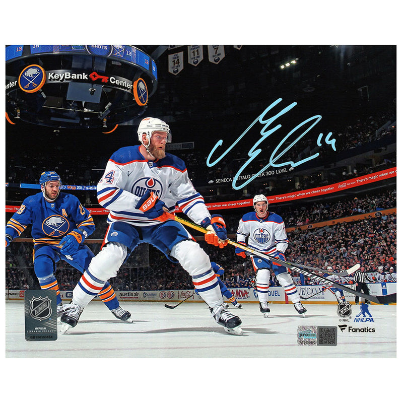 Mattias Ekholm Signed Edmonton Oilers - Road Action Ice Level  - 8x10 Photo