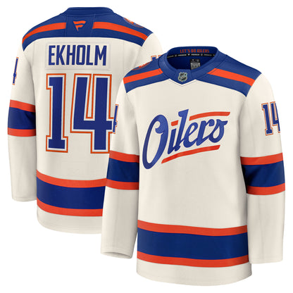 Mattias Ekholm Edmonton Oilers Fanatics Premium Alternate Jersey ON ICE Cresting