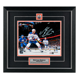 Mattias Ekholm Signed Edmonton Oilers - Road Action Ice Level  - 8x10 Photo