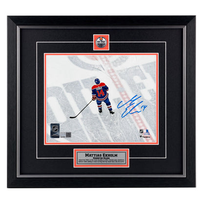 Mattias Ekholm Signed Edmonton Oilers - Home Action Overhead  - 8x10 Photo