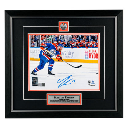 Mattias Ekholm Signed Edmonton Oilers - Home Action Shooting  - 8x10 Photo