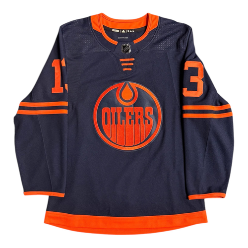 Mattias Janmark Signed Edmonton Oilers adidas Navy Alternate Pro Jersey