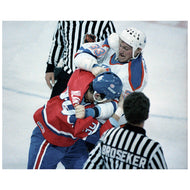 Marty McSorley Edmonton Oilers Autographed Fight vs Nilan 8x10 Photo