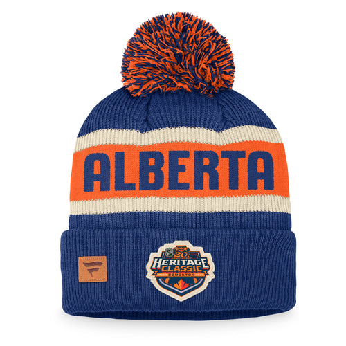 Edmonton Oilers 2023 Heritage Classic Authentic Pro Cuffed Knit Hat with Pom