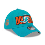 Miami Dolphins New Era 2023 NFL Draft 39THIRTY Stretch Fit Hat Aqua