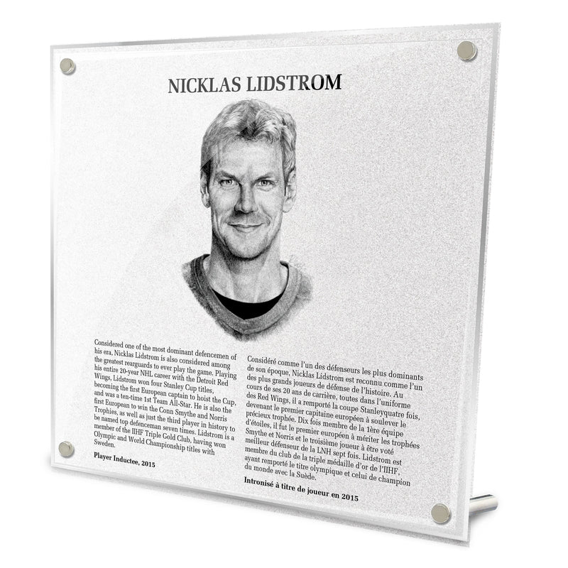 Nicklas Lidström Replica Hall of Fame Plaque