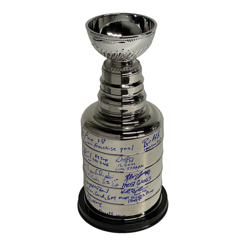 Oilers Epic Moment Multi (10) Signed 14" Stanley Cup Replica w/Insc.