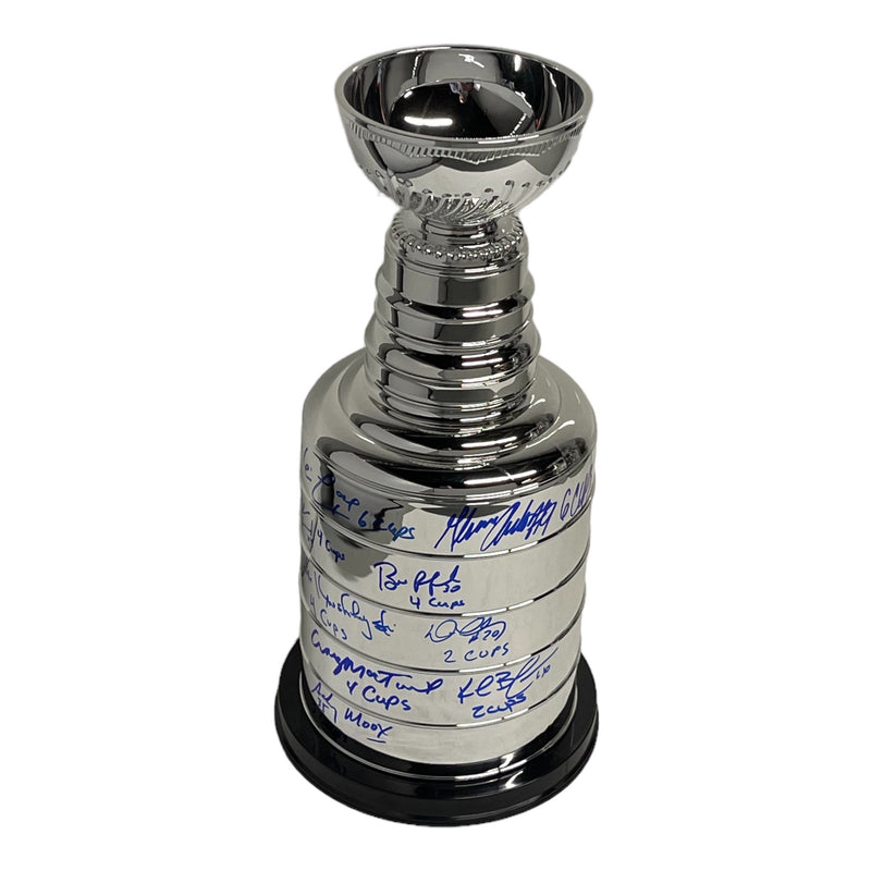 Oilers - Cups Won - Multi (9) Signed 14" Stanley Cup Replica w/Insc.