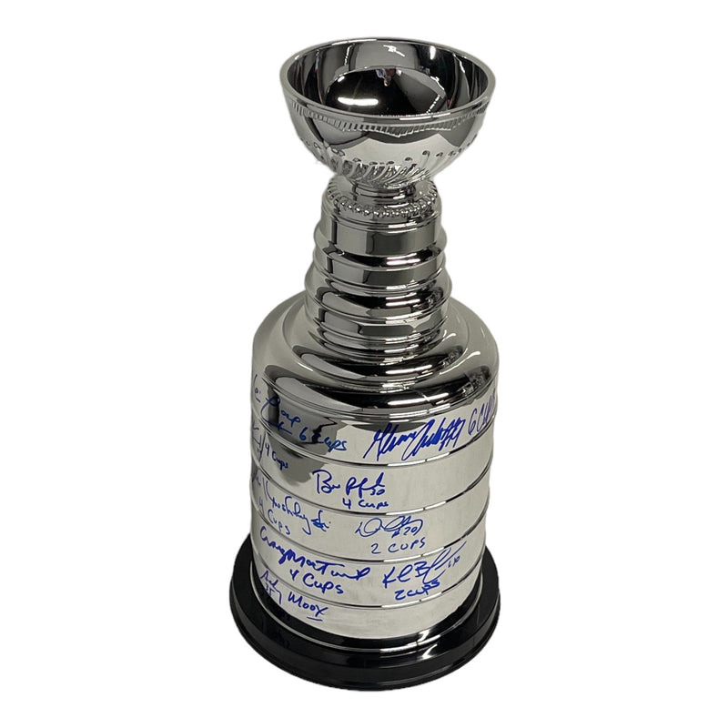 Oilers - Cups Won - Multi (10) Signed 14" Stanley Cup Replica w/Insc.