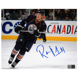 Raffi Torres Signed Edmonton Oilers Navy Horizontal Action 8x10 Photo