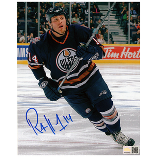 Raffi Torres Signed Edmonton Oilers Navy Oil Man Action 8x10 Photo