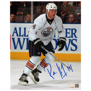 Raffi Torres Signed Edmonton Oilers White Road Action 8x10 Photo