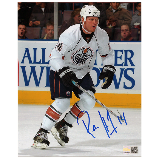 Raffi Torres Signed Edmonton Oilers White Road Action 8x10 Photo