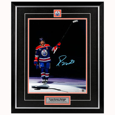 Ryan Nugent-Hopkins Signed Edmonton Oilers 1000th Game First Star Salute 11x14 Framed Photo