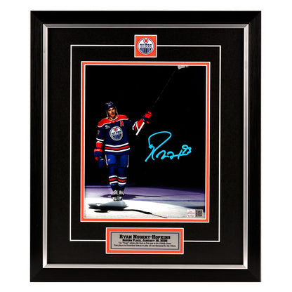 Ryan Nugent-Hopkins Signed Edmonton Oilers 1000th Game First Star Salute Framed 8x10 Photo